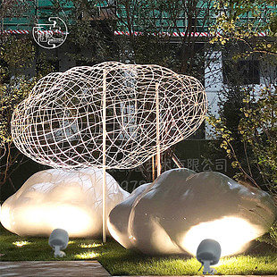 定制酒店軟裝藝術編織網金屬吊飾美陳景觀工.